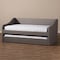 Baxton Studio Barnstorm Modern Grey Upholstered Daybed with Guest Trundle Bed 131-7305 - alternate 2